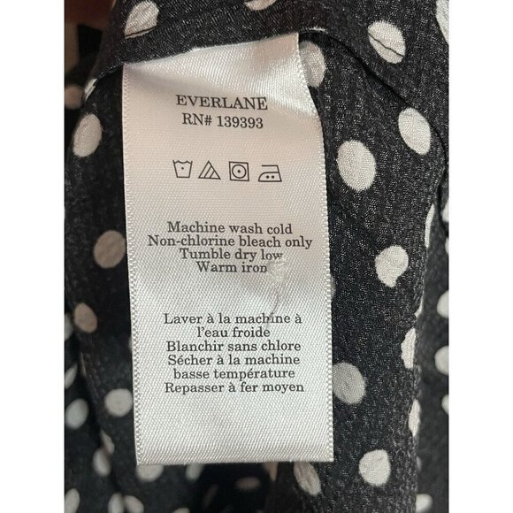 Everlane Polka Dot Oversized Shirt Sz 2 Popover Blouse Party Career Casual - Picture 4 of 6